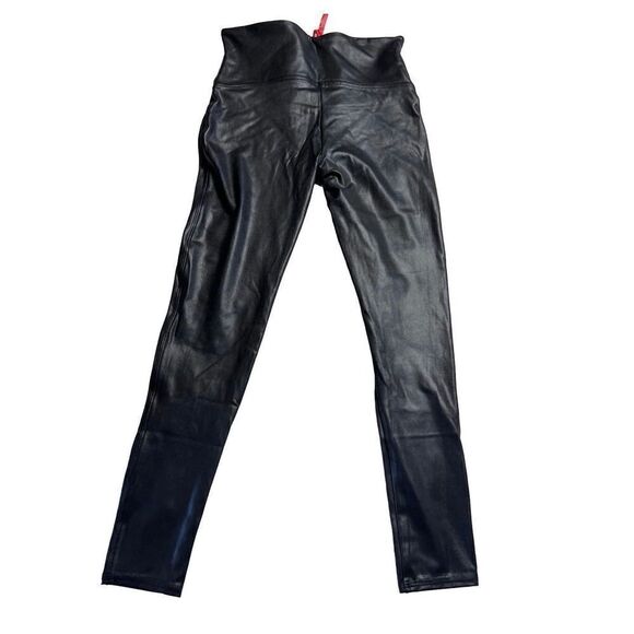 Spanx Women's Faux Leather Leggings In Black Size Medium - Picture 1 of 7